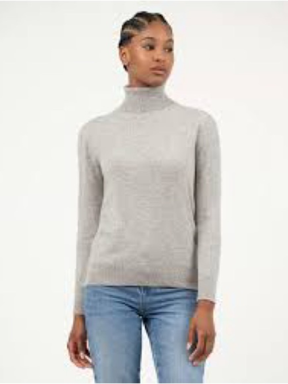 Hudson Bay company cashmere Classic Grey Turtleneck Sweater - Women's